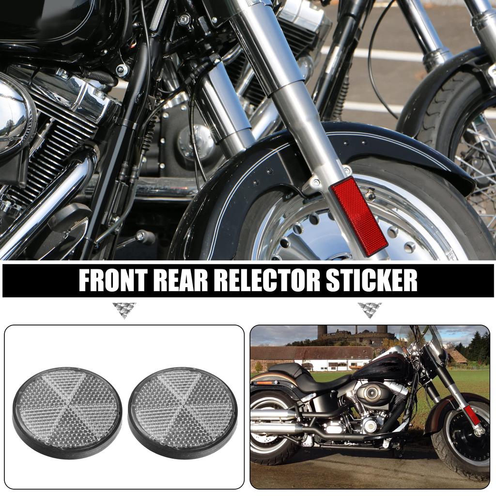 uxcell 4pcs Front Lower Fork Reflector Sticker Rear Saddlebag Reflective Cover Universal White with 6mm Screws