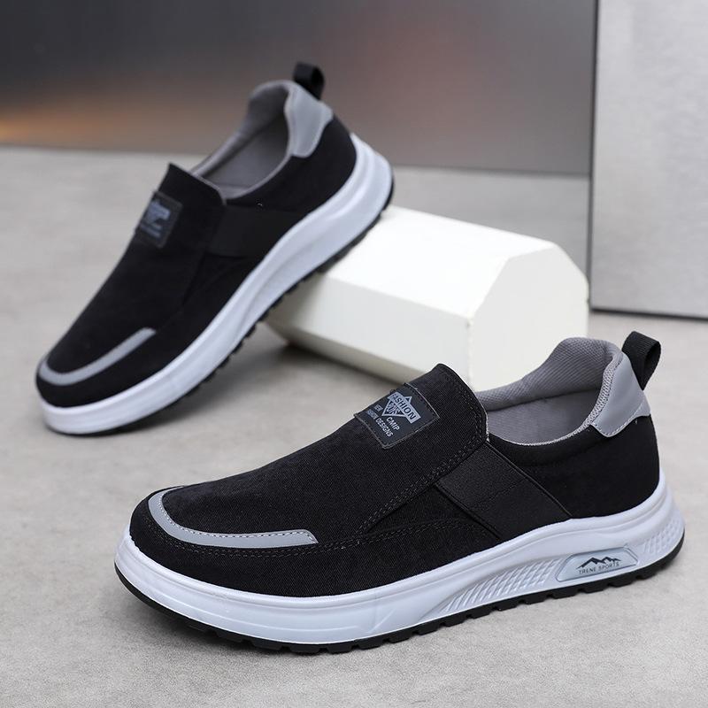 

Новые Оригинальные Мужские Дышащие Тканевые Верхние Повседневные Туфли Противоскользящая Мягкая Подошва Слипоны Лоферы для Мужчин Среднего и Пожилого Возраста Массивные Повседневные Туфли 39 чёрный