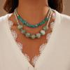 European and American irregular gravel necklace, double-layer stacking, high-end sense, exquisite and exaggerated design, collarbone chain, neck chain