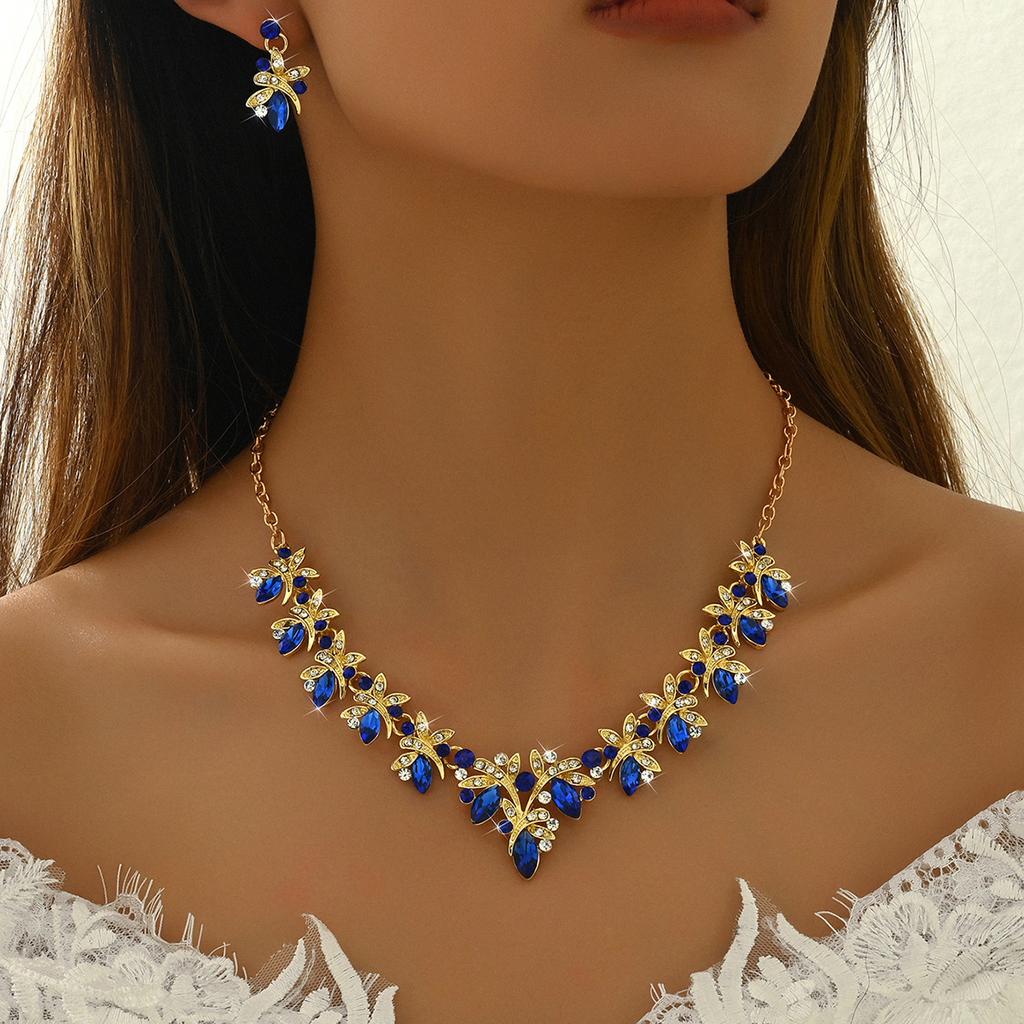 Atmospheric Bridal Necklace Earrings Zircon Wedding Jewelry