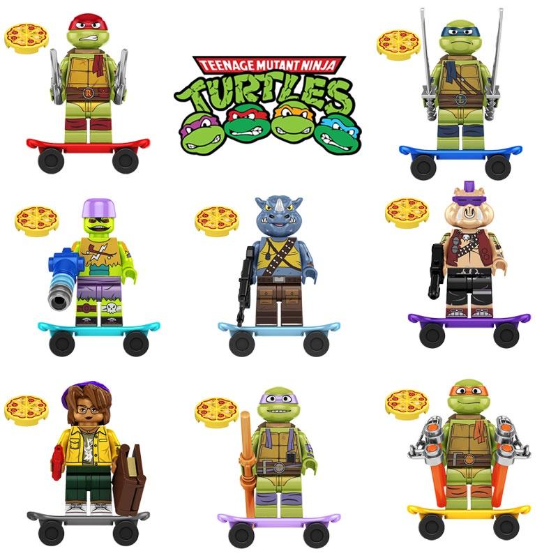 Children's Toy Kf6196 Ninja Turtle Da Vinci Building Blocks Abs Plastic Non-electric Diy