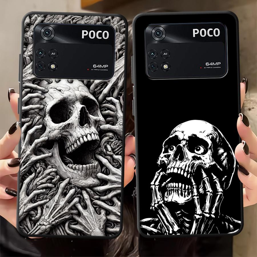 Skeleton Funda Phone Cover Case for Xiaomi Poco F8 C61 F1 X3 X4 X5 X7 Pro M3 M4 M7 F3 C50 C75 M5 C71