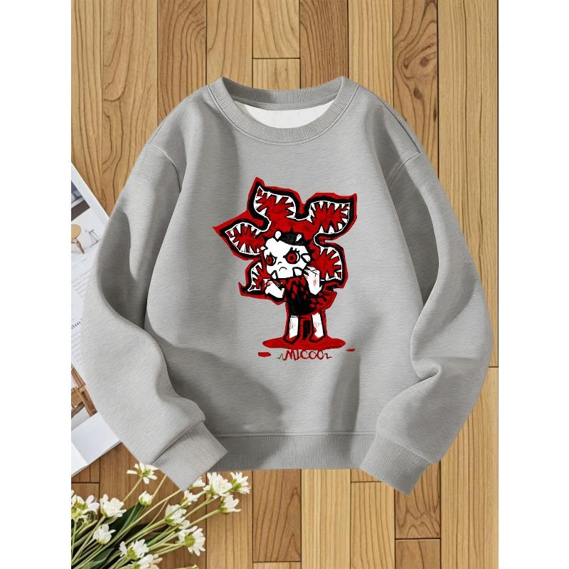 European Size unisex Round Neck Sweatshirt with Fashionable Print, a Versatile Top