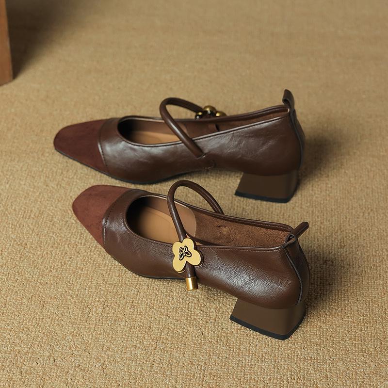 High heels femininity senior not tired feet single shoes 2025 new spring beautiful evening with skirt shoes light brown black