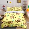 Cartoon Monkeys and Music Notes Print Bedding Set 1 Duvet Cover 2 Pillowcases for Adult and Children Luxury Gift Full Size