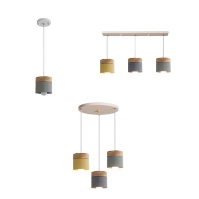 Nordische Einfache Pendelleuchte Vintage Macaron Eisen Holz Hängelampe Für Schlafzimmer Zuhause Café Restaurant Andere Schlafzimmer Hängelampe