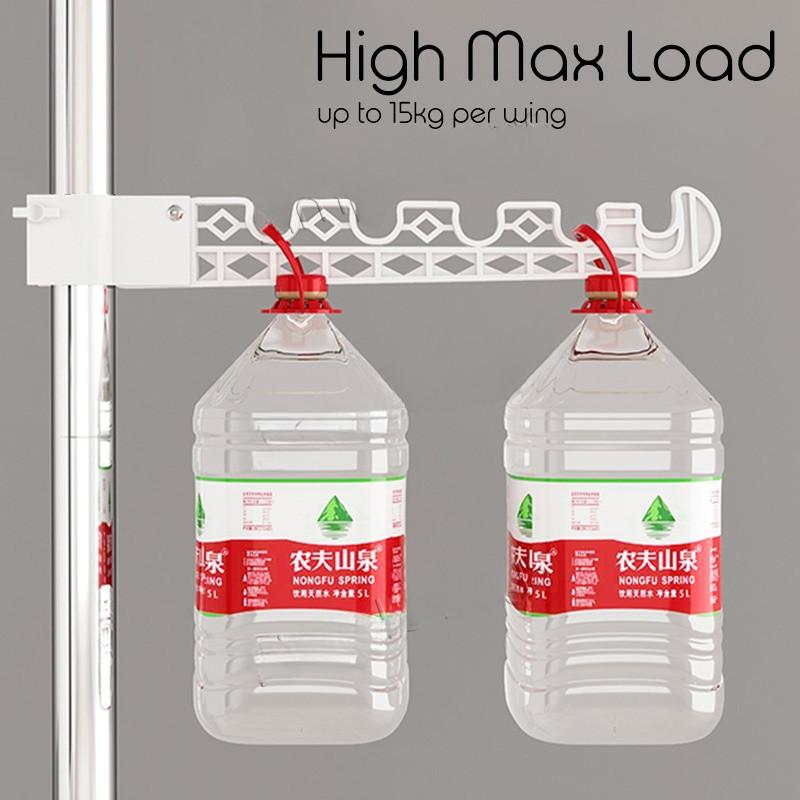 Adjustable Clothes Drying Hanger Rack with Floor To Ceiling Tension Pole High Capacity Laundry Pole Hanger