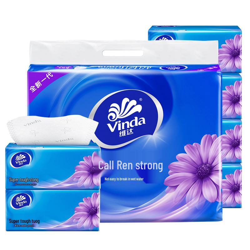 Vinda Ultra Strong 3-Ply Facial Tissue - 130 Sheets, 6 Packs (S Size) Household Value Pack