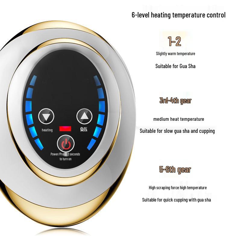 Electric Gua Sha Massager and Meridian Brush with Cupping and Heated Therapy