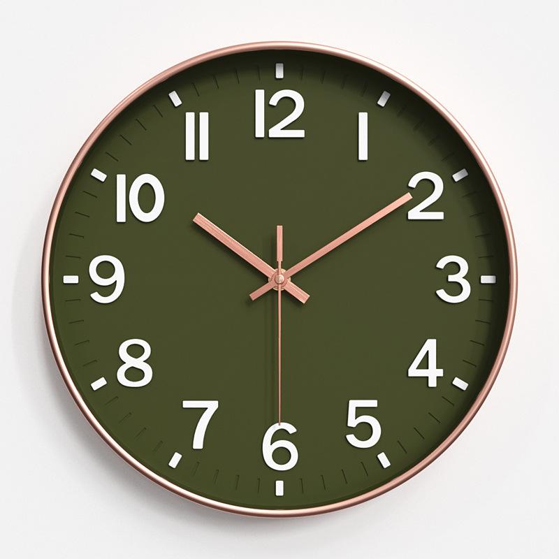 

12 Inches 30 Cm Hengqi Nordic Style Clock Living Room Silent Wall Clock Simple Wall Hanging Three-dimensional Digital