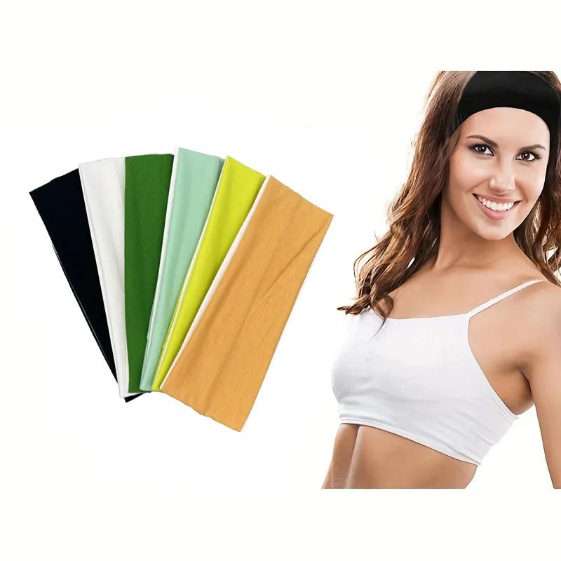 

6 шт. Поглощающая пот Нескользящая Повязка на голову для йоги, фитнеса и бега - Унисекс Защита лба Повязка для волос Size fits all