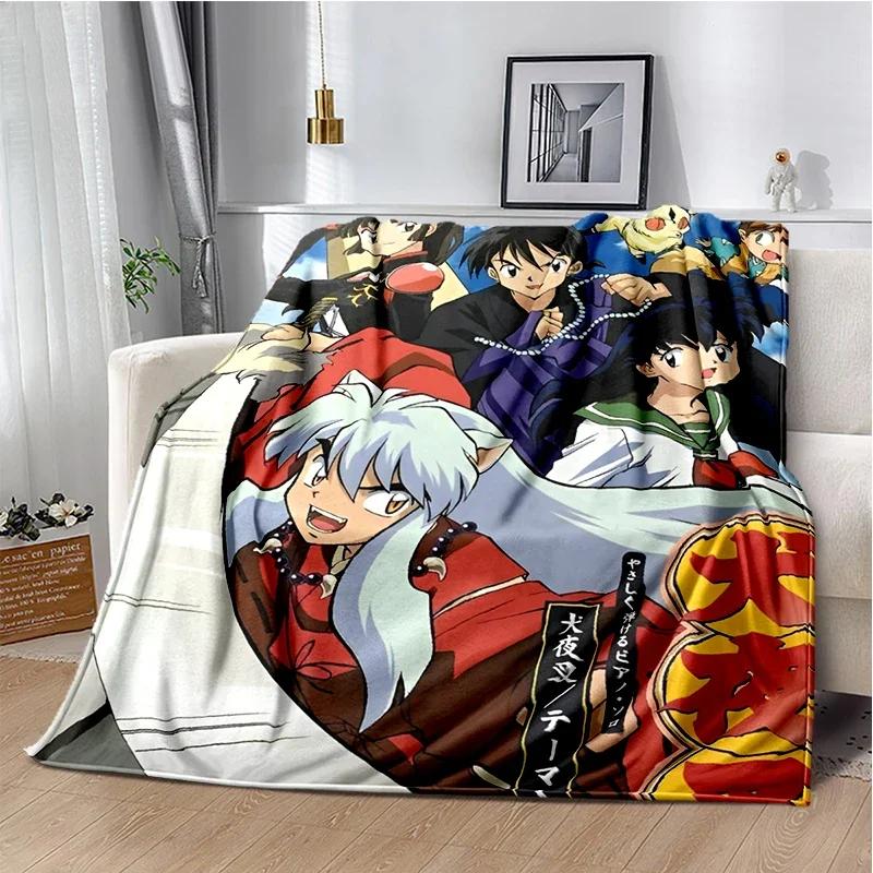 Cartoon Anime Inuyasha Throws Blanket for Sofa Bedding Couch Hiking Picnic Super Soft Cute kawaii Flannel Blanket birthday gift