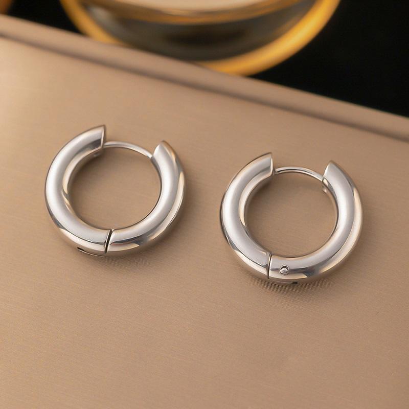 Stainless Steel Layered Round Hoop Earrings for Women Minimalist Gold Color Geometric Earrings Waterproof Jewelry Gift