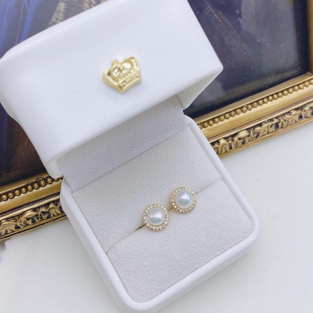 Simple Freshwater Pearl Earrings with Real Gold Electroplated S925 Needle - Cute & Petite Design