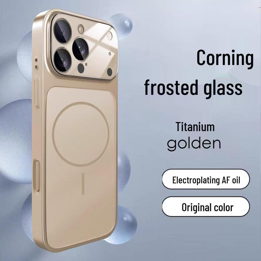 Apple 17 Pro Magnetisches Kabelloses Ladegehäuse aus Milchglas, iPhone 16 Schutzhülle