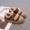 Winter New Children's Shoes Sanded Leather Soft Bottom Cookie Shoes Warm Thick Bottom Boys and Girls Cotton Shoes