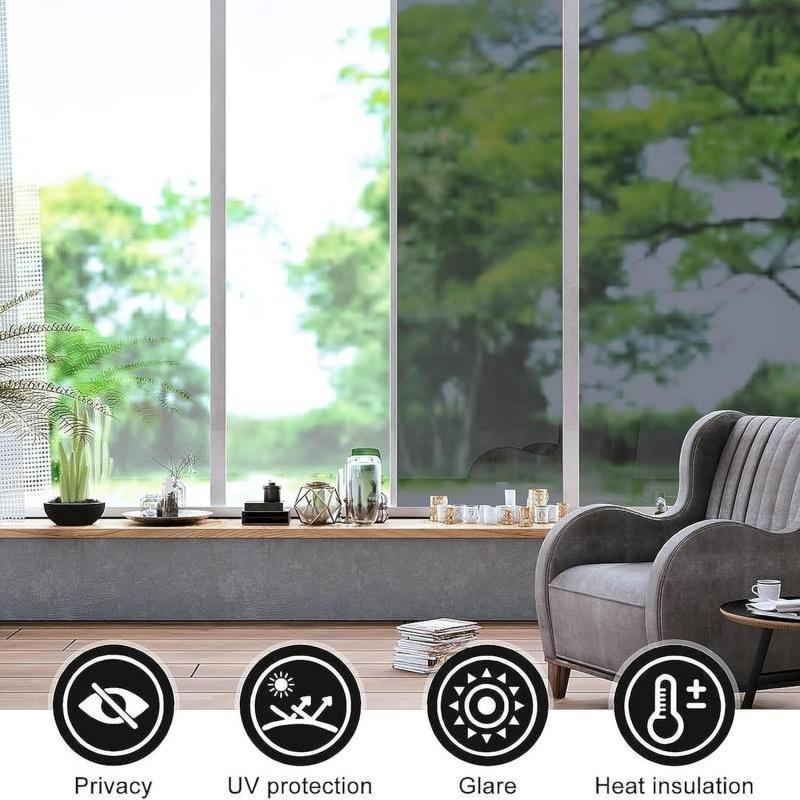 40x100cm One Way Daytime Privacy Film Heat Control Sun Blocking Anti UV Reflective Static Cling Window Tint for Home And Office