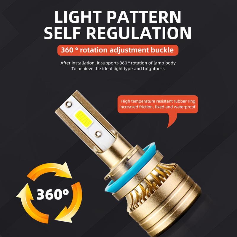 200W 12V 6000K Car LED Light H1 H4 H7 H11 9005 9006 Hi Lo Beam LED Headlight Bulb Lamp Pack of 2