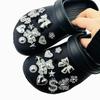 22PCS Summer Fashion Shoe Charms Set Accessories for Clogs Shoe Buckle Silver Diamond Bear Butterfly Rivet DIY Shoes Decorations