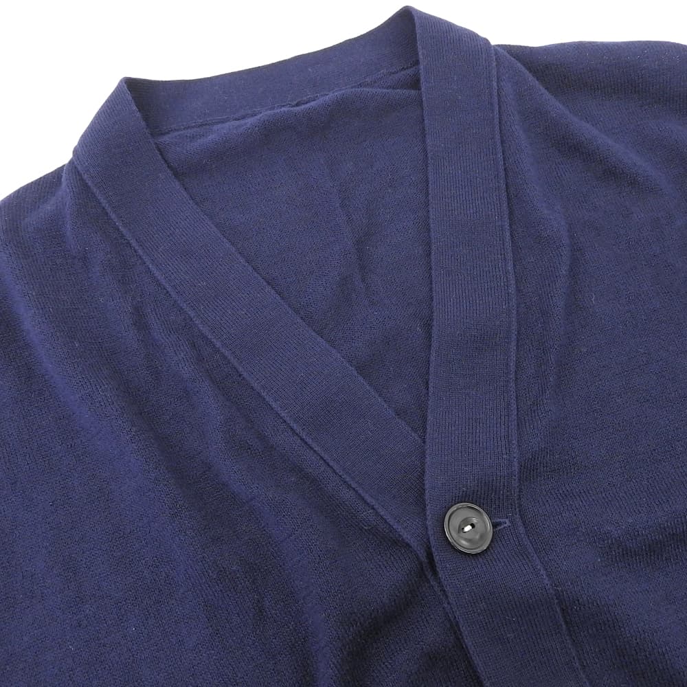 45R 100% Cotton Long Sleeve Knit Cardigan Top, Women's, Navy tops ― NavyUsed