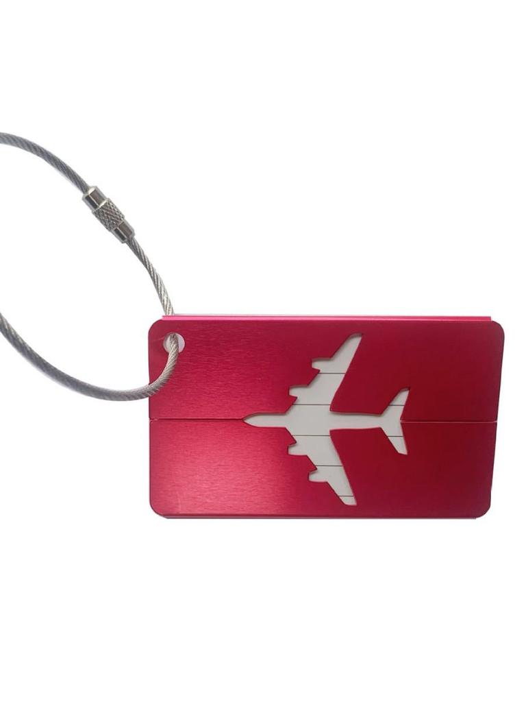 Aluminum Alloy Airplane Luggage Tag - Metal Baggage ID Card for Suitcase
