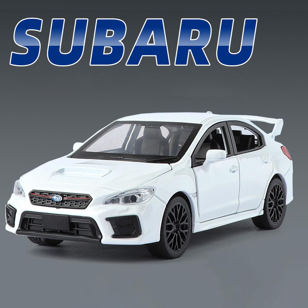 1/30 Subaru STI WRX Alloy Car Model Sound and Light Pull Back Children's Toy Collectibles Birthday Gift