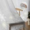 Christmas Snowflake Gray Yarn Curtain Window Tulle Curtains For Living Room Kitchen Sheer Window Treatments Voile Curtains