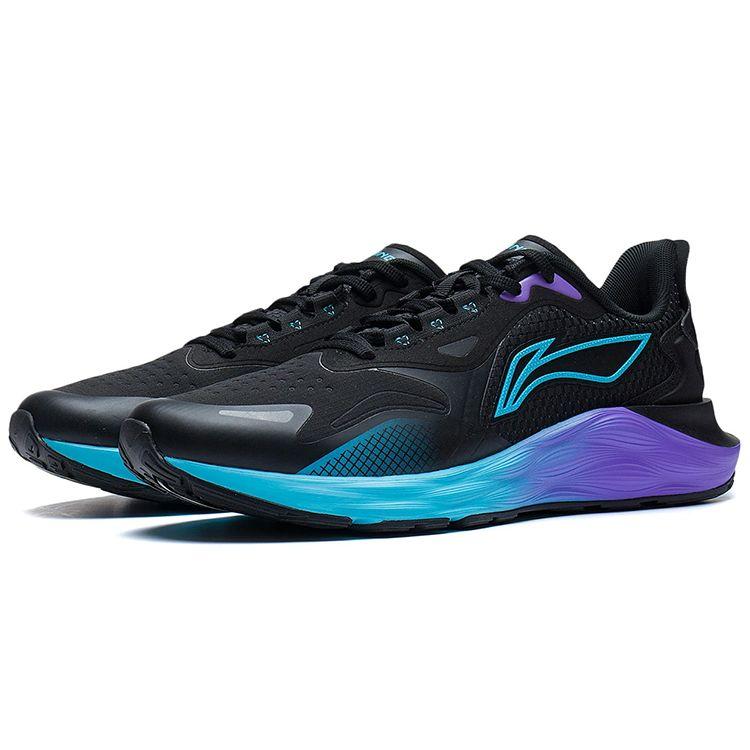 Li-Ning Yufeng Casual Fabric Synthetic Leather Shock Absorbing Non-Slip Wear-Resistant Low-Top Running Shoes Men Sneaker Black ARSS013-1