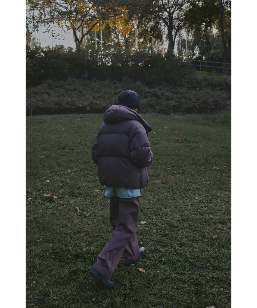 Youth Cropped Down Jacket - Burgundy