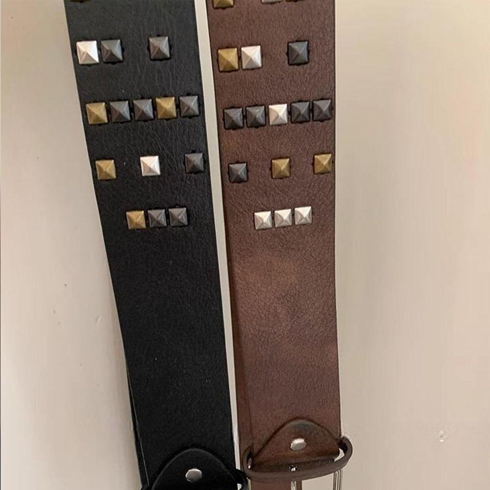 Leather Rivet Waist Belt Gothic Dress Jeans Belt American Women's Belt  Streetwear