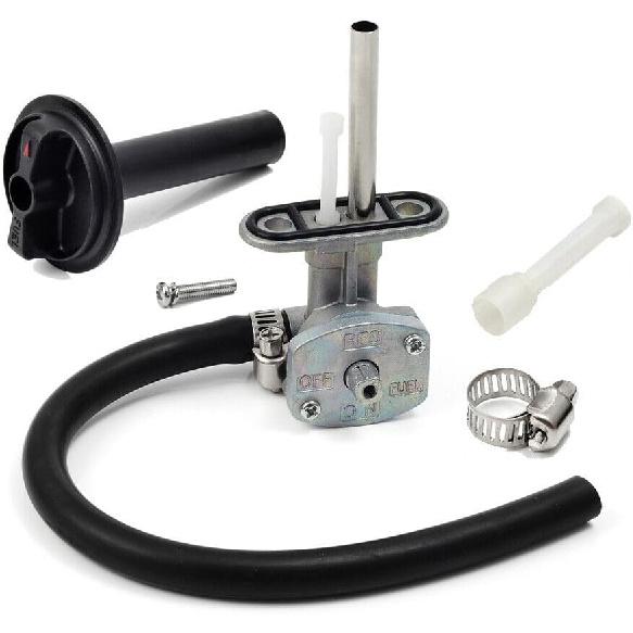 Fuel Petcock Valve Switch with Knob Lever and Lines Fit for Yamaha Kodiak 400 450 YFM400 YFM450 Grizzly 400 450 YFM450F Prairie 400, Replace
