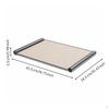 Leather Tray with Metal Frame Textured Rectangular Rails for Coffee Table, Vanity