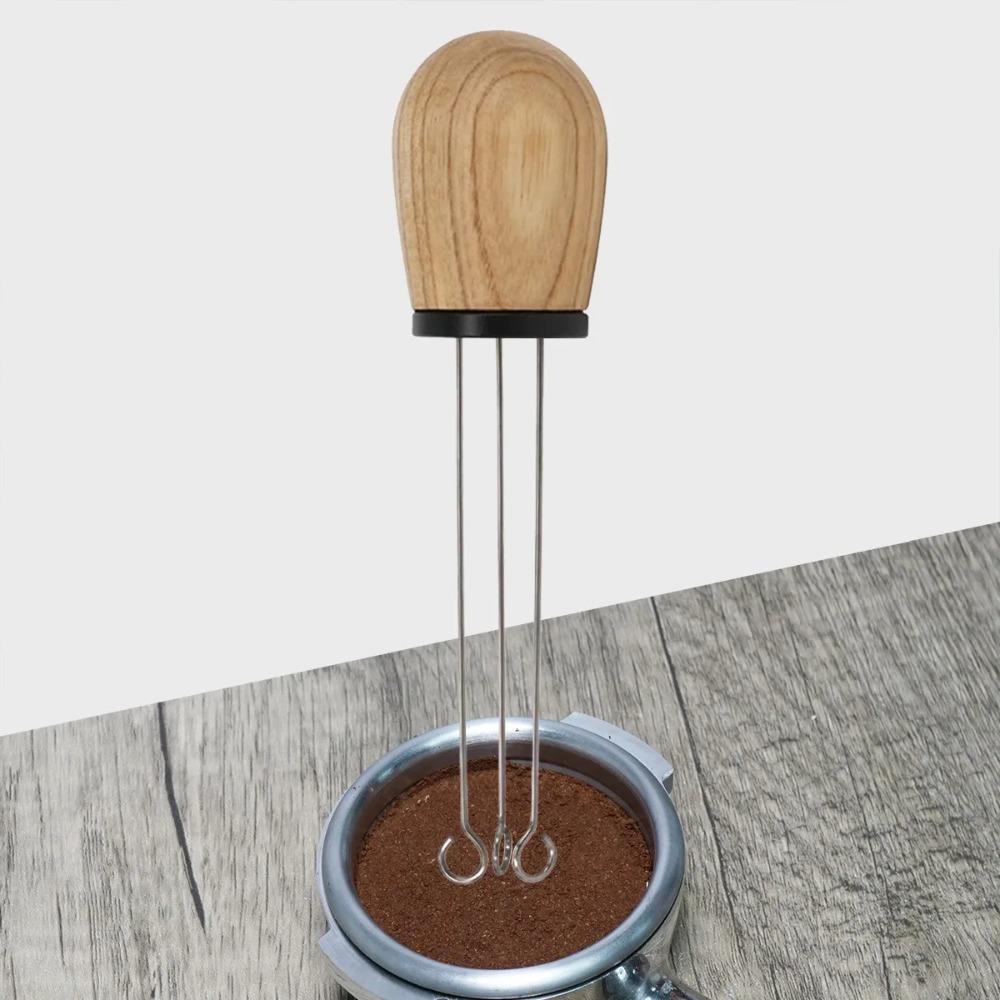 

Wood Handle Coffee Stirrer Needle Ring Pins Tip Espresso Coffee Powder Stirrer Barista