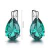 925 Sterling Silver Luxury Nano Gemstone Blue Topaz Clip Earrings For Women  Clip On Earrings Water Drop Fine Jewelry Party Gift