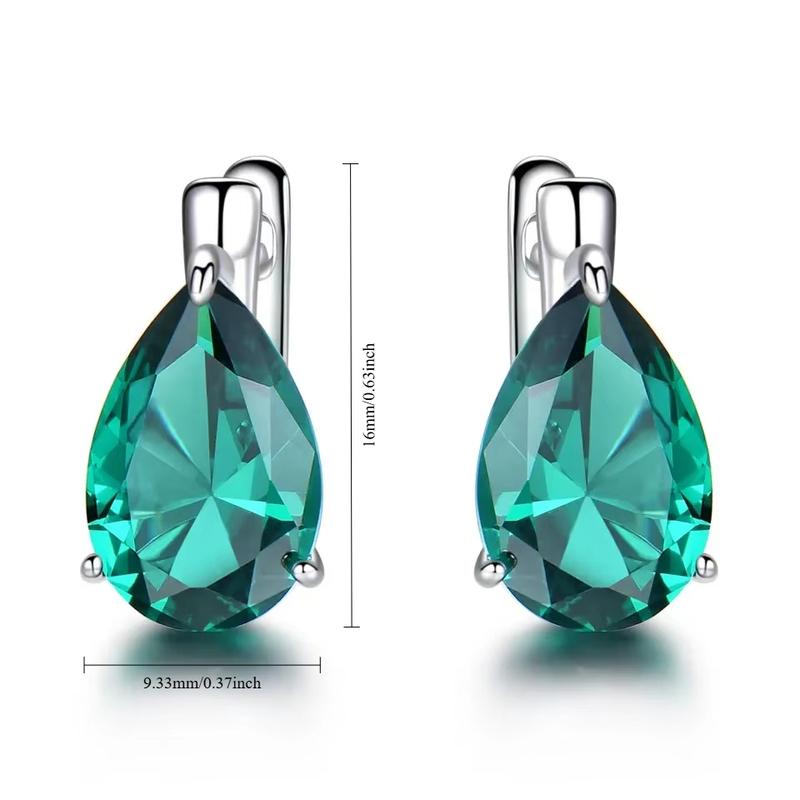 925 Sterling Silver Luxury Nano Gemstone Blue Topaz Clip Earrings For Women  Clip On Earrings Water Drop Fine Jewelry Party Gift