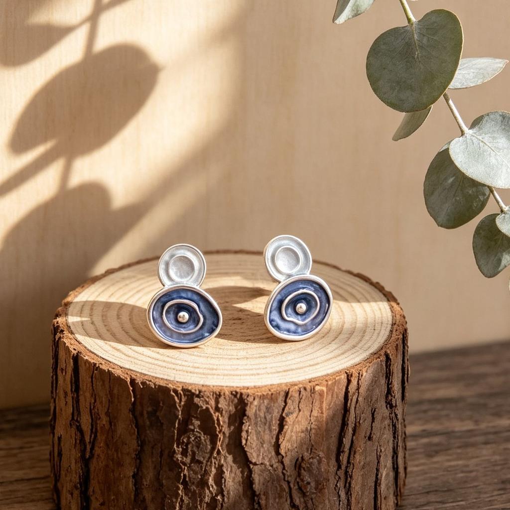 Hot-selling irregular round cake hand-painted enamel color earrings niche design sense premium French versatile stud earrings