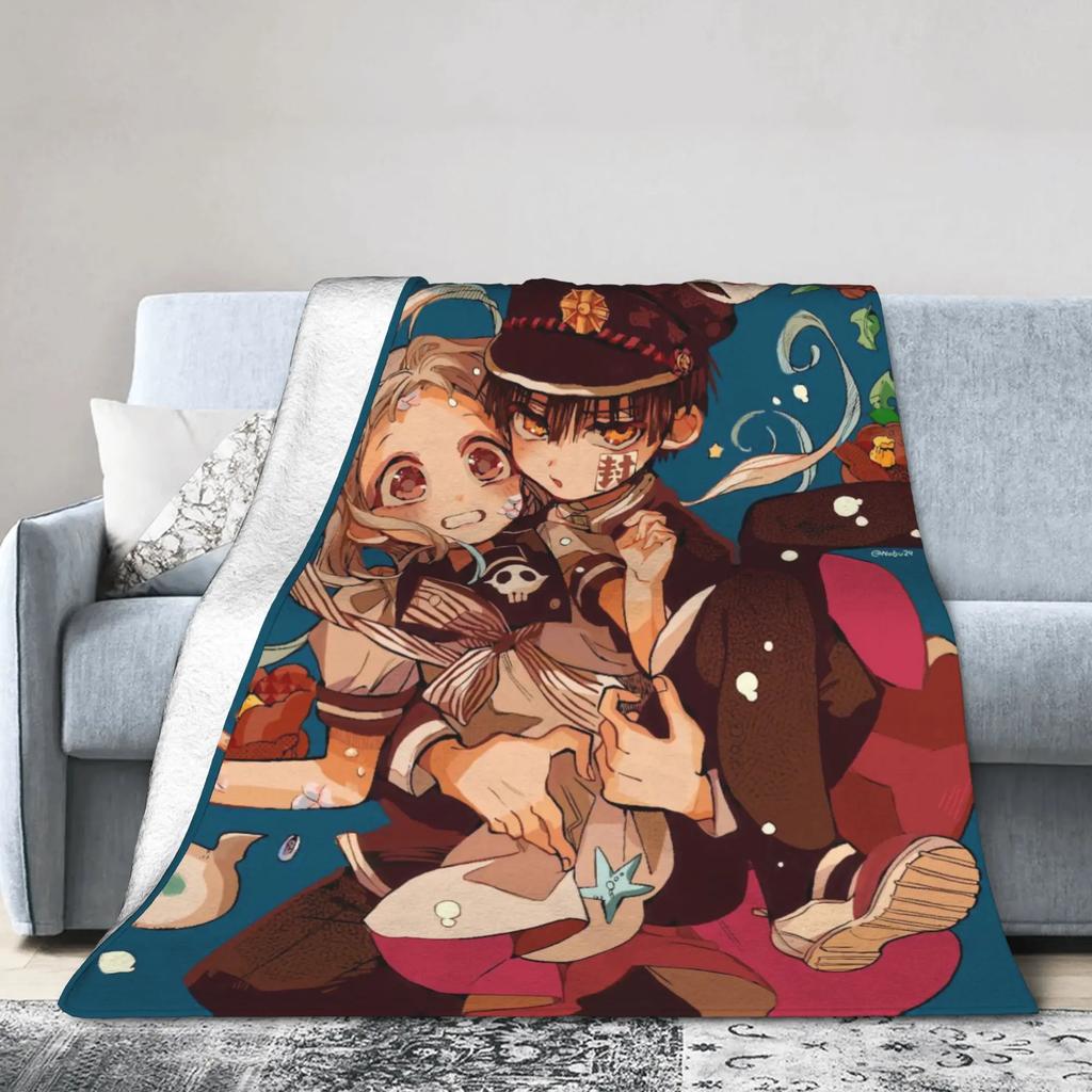 Hanakos x Yashiro Flannel Blanket Winter Super Warm Throw for Girls Boys Living Room Print Sofa Bedspread Cover