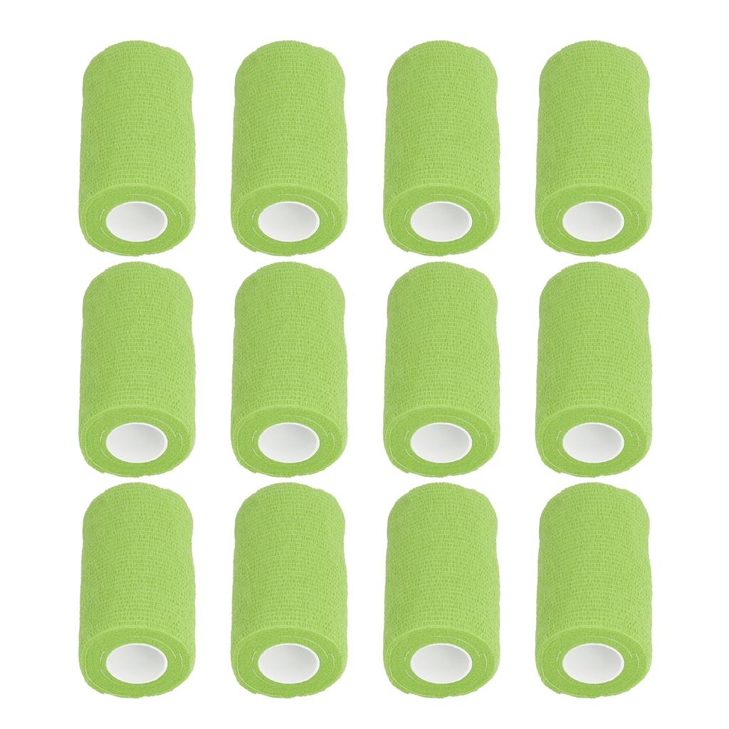 12 ks Obväzová omotávka Prírodný latex Elastická Samolepiaca omotávka pre Kravy Psy Kone 10cm Zelená