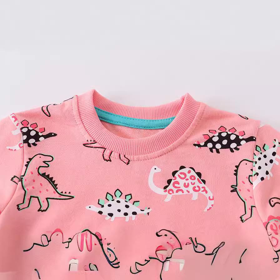 Girls' Autumn Cartoon Cotton Long-Sleeve Sweatshirt