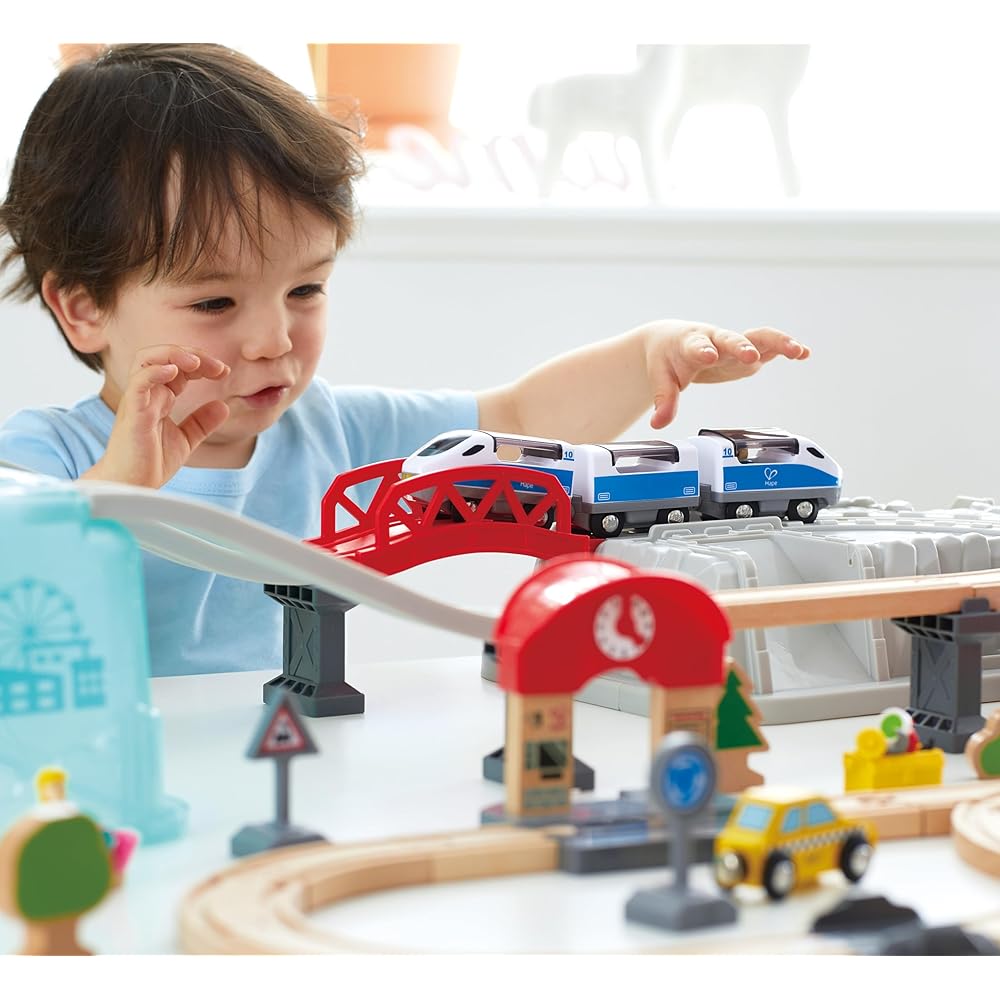 Hape City Rail Box Set Wooden Educational Toy 75x87x14cm for Ages 3 and Up