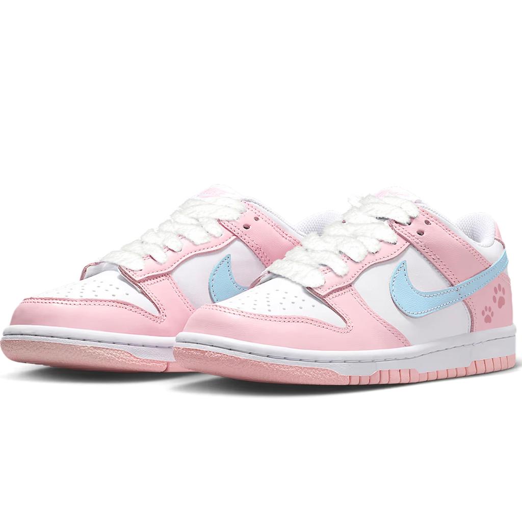 Nike Dunk Low Junior Pink Cat Paw, Cute, Sweet Girl, Dopamine Dressing, Valentine's Day Special Abrasion Resistant FB9109-125(Team204-)