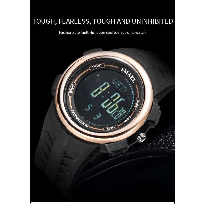 SMAEL Multifunctional Electronic Watch Outdoor Waterproof Compass Sports Countdown Student Watch