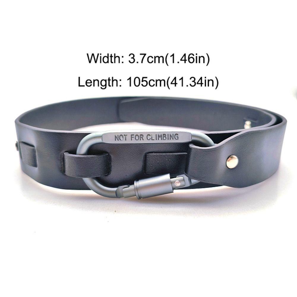 Luxury Design Carabiner Buckle Belt Pin Buckle Punk Waistband Trendy Waist Belt  For Women Men