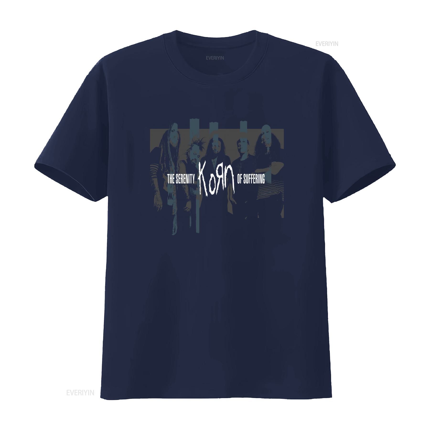 

Mens Korn The Serenity Of Suffering Band Photo Slim Fit T Shirt X Large Black vintage Washed Stylish designer clothes Unisex S