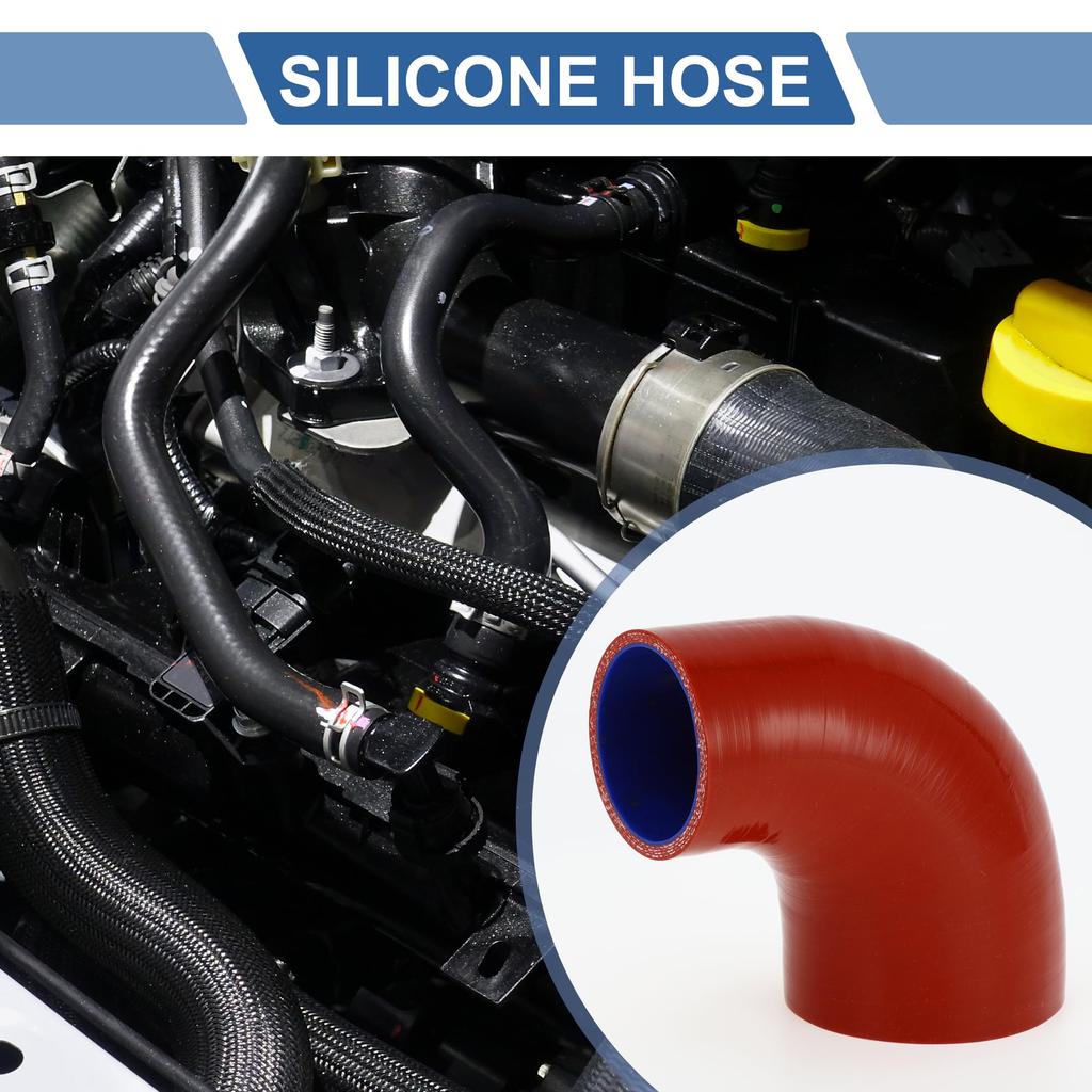 X AUTOHAUX Silikonschlauch, Verschiedener Durchmesser, 90°-Bogen, 4-lagig verstärkt, Druckbeständig, Langlebig,