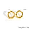 Wind Fashion Stainless Steel Trend Irregular Geometric Earrings Ring 18 Real Gold One Piece Shipped