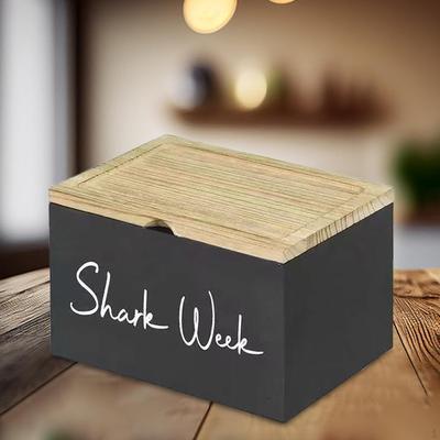 Bathroom Organizer with Wood Mobile Lid