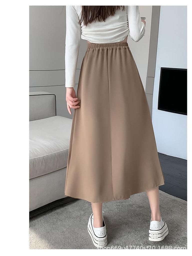 Gefalteter Midi-Rock für Damen - Hohe Taille, Ballett-Stil, A-Linie, Perfekt für den Herbst und Winter