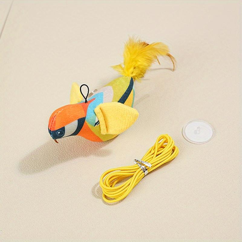 Simulation Realistic Pet Squeaky Toy Plush Bird Shape Cat Toy Pet Interactive Toys Feather Teasing Kitten Toy Pet Supplies