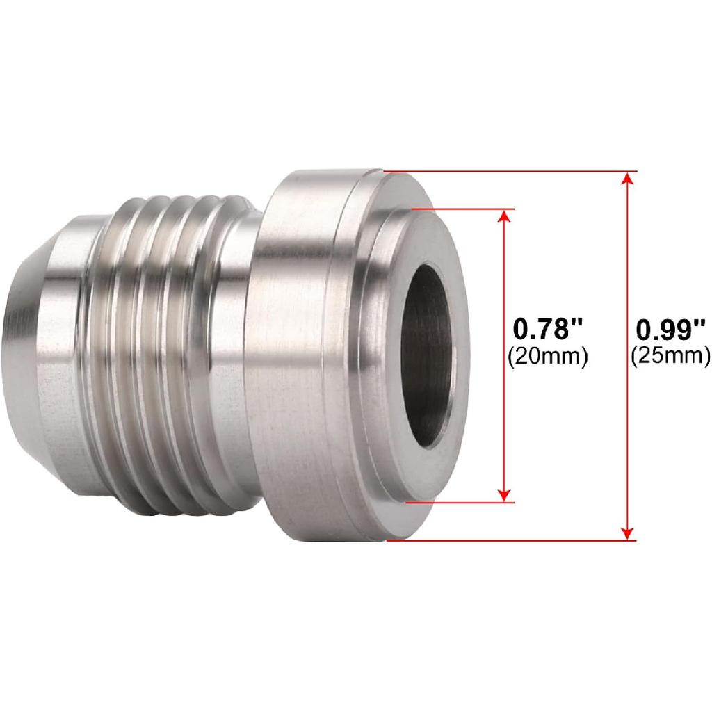10AN Male Stainless Steel Weld On Bung Fitting Adapter 2PCS